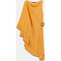 Zara - Asymmetric Buckle Dress - Curry - M - Woman | Zara US