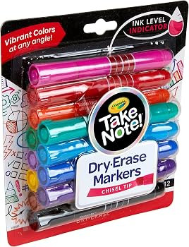 Crayola Low Odor Dry Erase Markers for Kids & Adults, Chisel Tip, Back To School Supplies, 12 Count | Amazon (US)