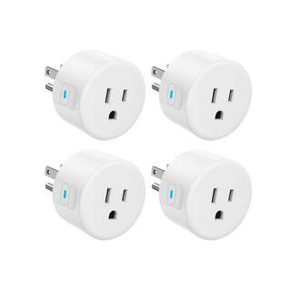 15A 120-240-Volt WiFi Smart Plug Grounding Outlet Remote Control Timer Voice Compatible Alexa Google Home 4-Pack | The Home Depot