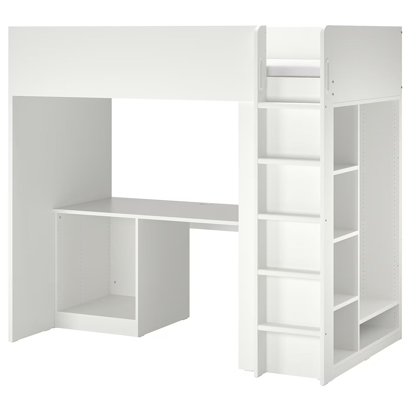 SMÅSTAD Hochbettgest./Arbeitspl./Aufbew., weiß, 90x200 cm - IKEA Deutschland | IKEA (DE)