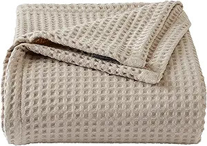 100% Cotton Waffle Weave Bed Blanket | Soft, Breathable, and Lightweight Blanket for All-Season |... | Amazon (US)