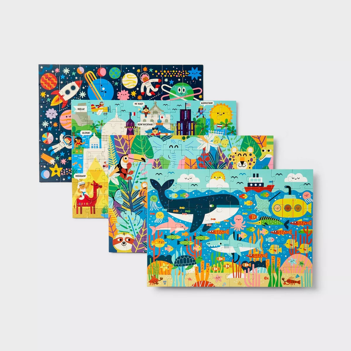 4pk Jigsaw Puzzles 48-100pcs - Gigglescape™: Kids, Ages 3+, Fantasy Theme, Problem Solving, Pap... | Target