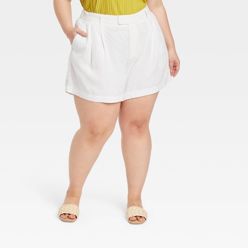 Women's High-Rise Tailored Linen Shorts - A New Day™ | Target