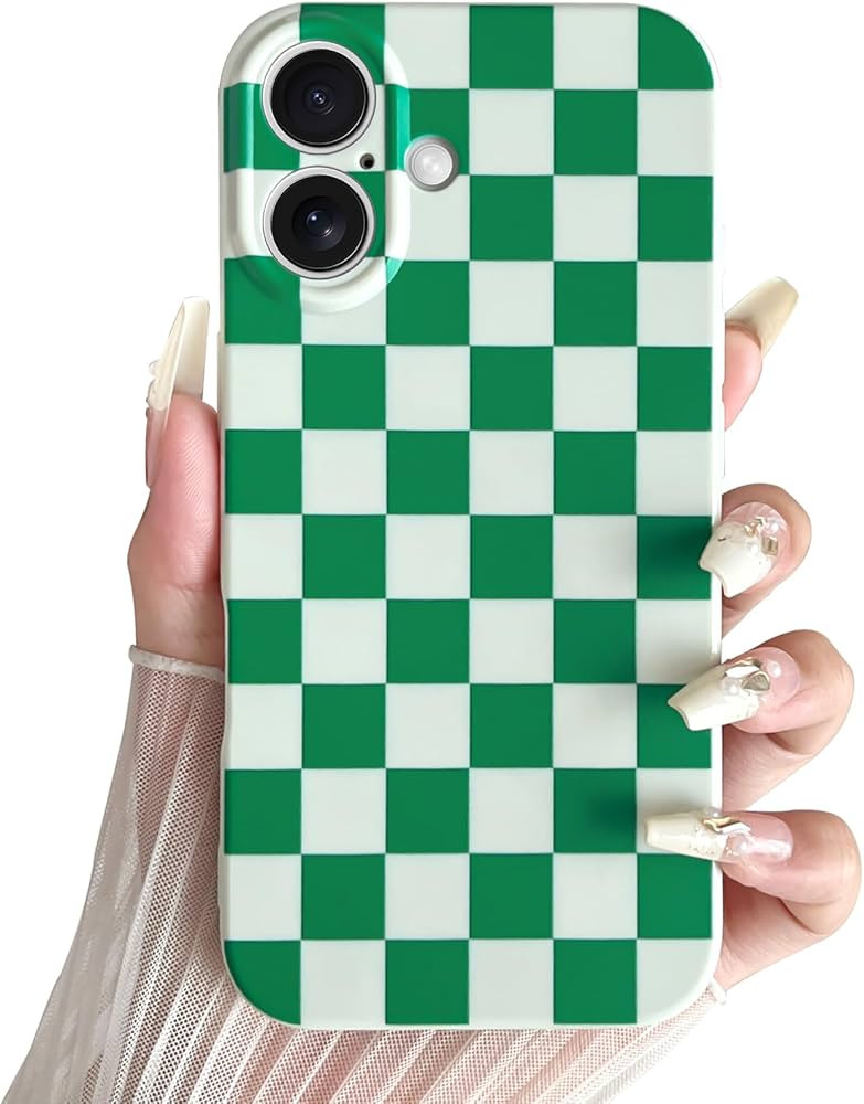 Skyseaco Compatible with iPhone 16 Case Cute Checkerboard Checkered Pattern Design Soft Slim TPU ... | Amazon (US)