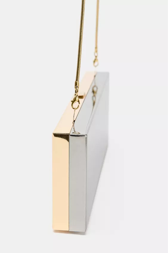 METALLIC RIGID CLUTCH BAG | Zara UK