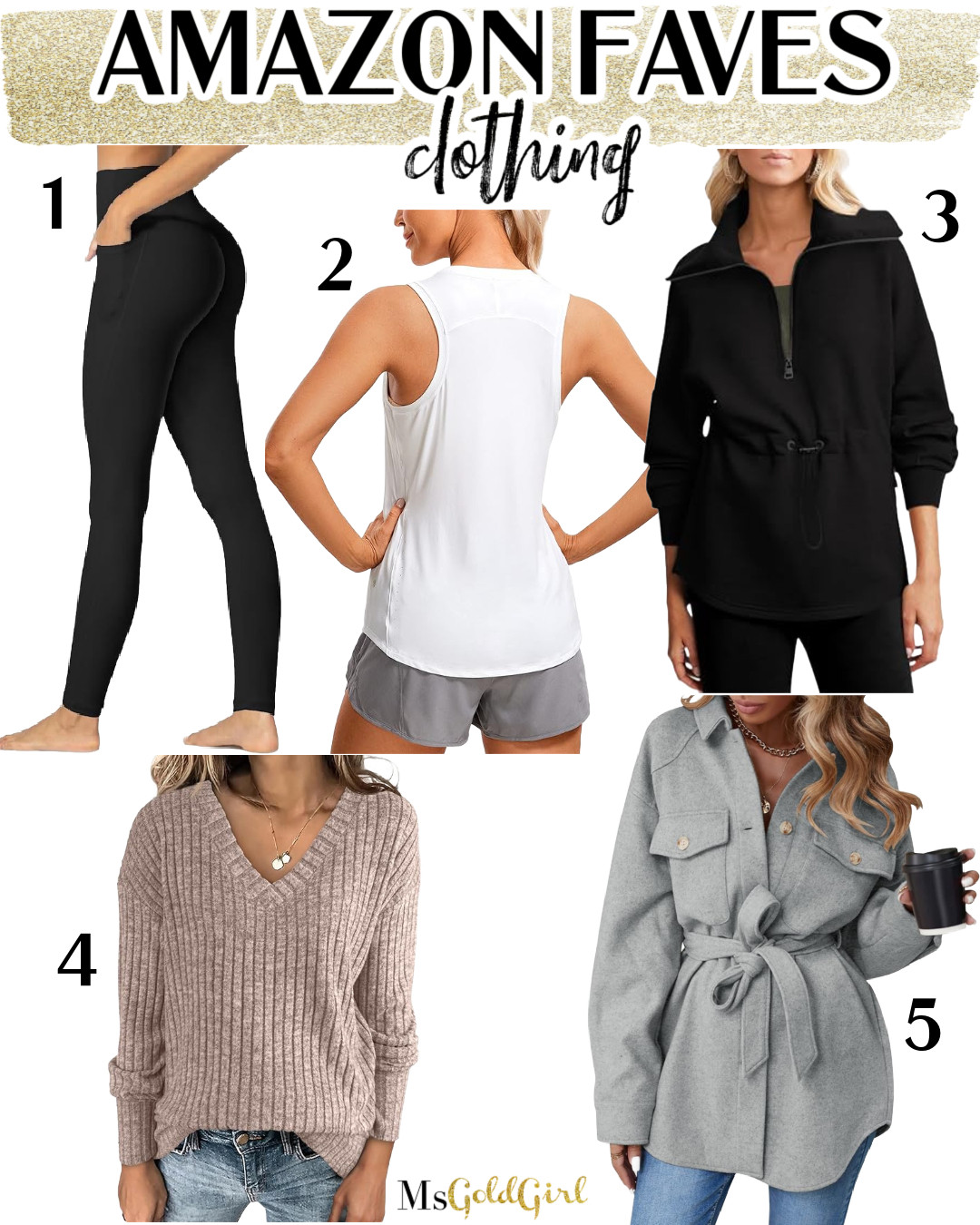 Let's take a look at the best sellers from Amazon for December 2024:

1. Shine free, no center seam leggings with great pockets!

2. I don't actually wear this as a workout top. I wear this crewneck to layer under tops, sweaters, etc.

3. This drawstring waist ¼ zip is a Varley inspired piece.

4. This cozy soft knt v-neck top almost feels like it's from Barefoot Dreams. Comes in lots of solids and stripes.

5. I love this faux wool belted shirt jacket. It even has side pockets like a real jacket-and comes in lots of colors!

Amazon finds, amazon fashion, dupes, fashion over 50  

 #LTKOver40 #LTKFindsUnder50