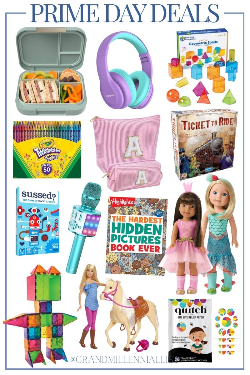Amazon prime day deals for kids
Bento boxes, magnatiles, American girl dolls, games for kids, workbooks, headphones for kids, Barbie

#LTKFindsUnder100 #LTKKids #LTKSaleAlert
