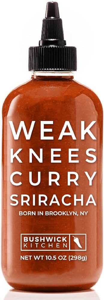 Weak Knees Curry Sriracha Hot Sauce | 10.5 Ounce Easy Squeeze Bottle | Classic Sriracha mixed wit... | Amazon (US)