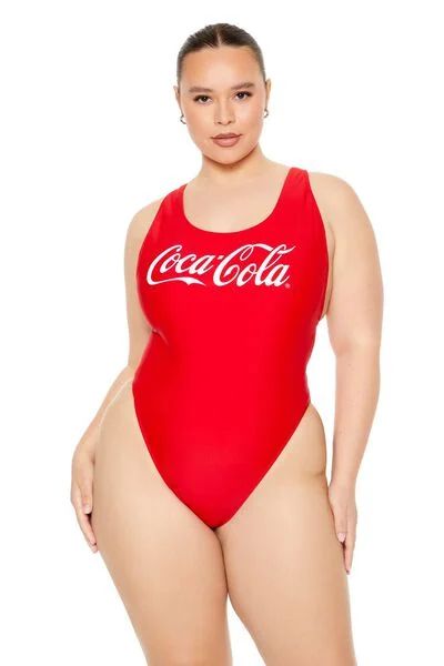 Plus Size Coca-Cola One-Piece Swimsuit | Forever 21