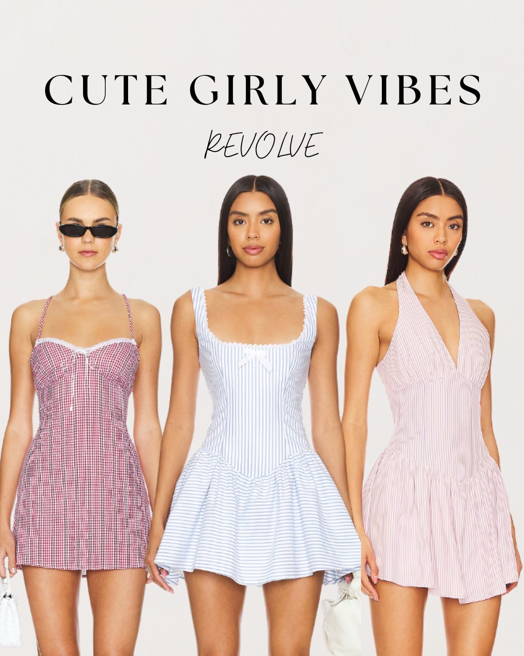 These Revolve mini dresses give major cute girly vibes with their flirty silhouettes and soft pastel stripes and gingham patterns. Perfect for spring and summer, these styles feature corset-inspired bodices, halter necklines, and flattering flare skirts. Shop these feminine must-haves now on LTK for the ultimate weekend or brunch look.

#LTKSeasonal #LTKFestival