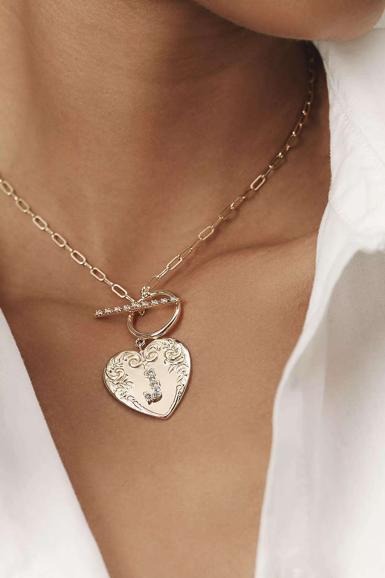 Monogram Heart Toggle Necklace | Anthropologie (US)