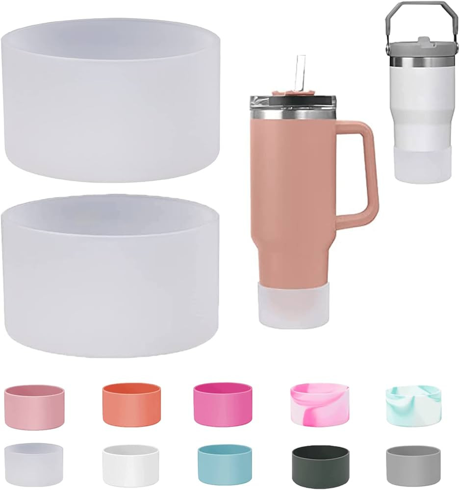 MLKSI 2Pcs Silicone Boot for Stanley Cup Accessories, Protector Silicone Water Bottle Bottom Slee... | Amazon (US)