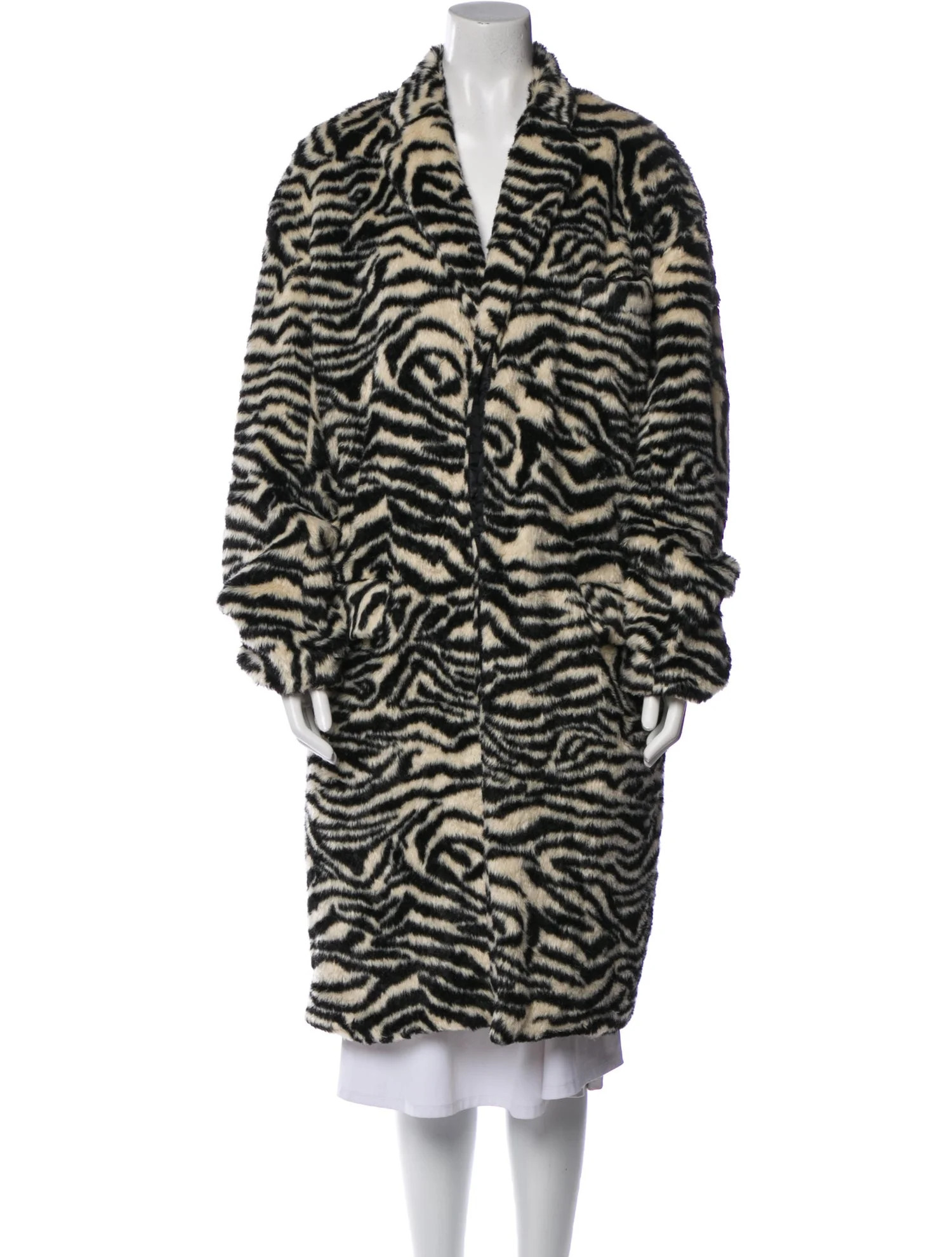 R13 Faux Fur Animal Print Faux Fur Coat - Neutrals Coats, Clothing - WRA81180 | The RealReal | The RealReal