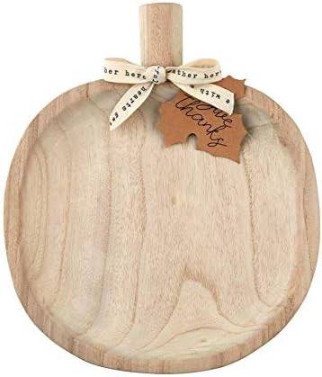 Mud Pie Round Paulownia Pumpkin Tray | Amazon (US)