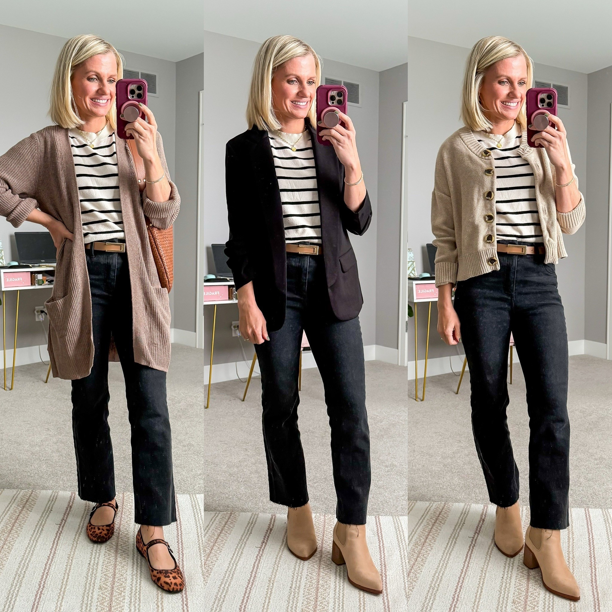 Three fall outfits with black pants.

#LTKSeasonal #LTKFindsUnder100 #LTKPetite