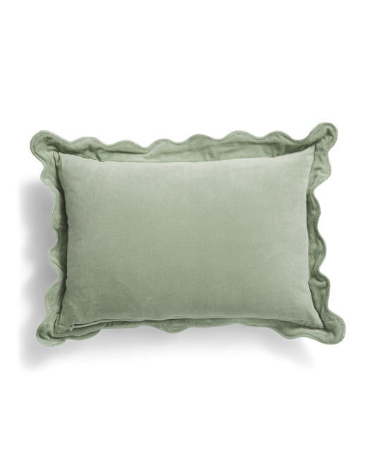14x20 Velvet Scalloped Edge Pillow | TJ Maxx