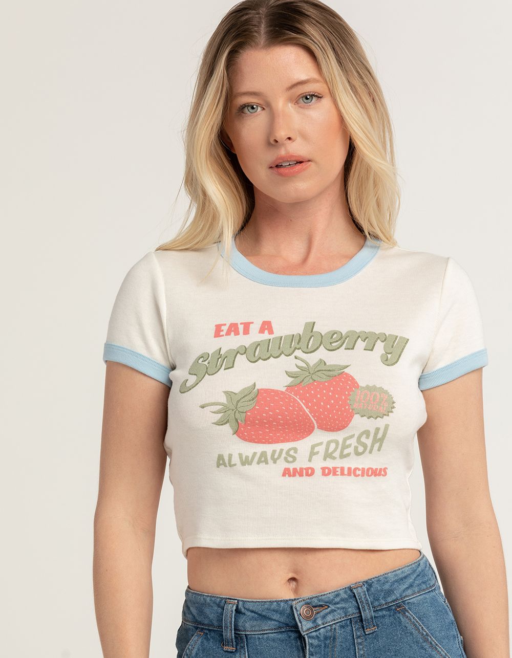 FULL TILT Strawberry Womens Ringer Tee | Tillys
