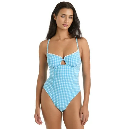 Jessica Simpson Women s Gingham Underwire One-Piece Swimsuit Sizes XS-2XL | Walmart (US)