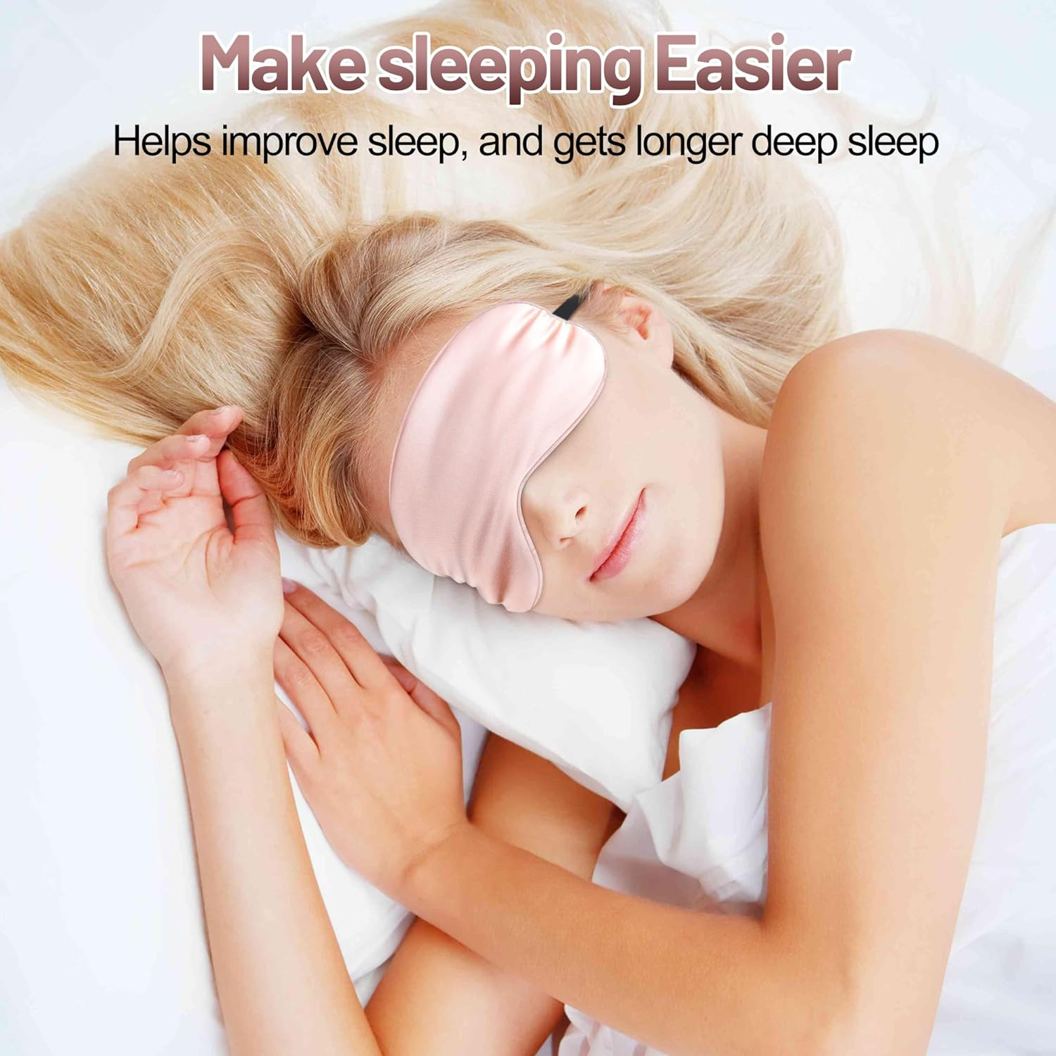 Sleep Mask, Silk Eye Mask for Sleeping with Adjustable Strap, Blindfold Eyeshade for Men & Women,... | Amazon (US)