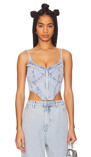 x Revolve Iris Top in Crystal Blue Wash | Revolve Clothing (Global)