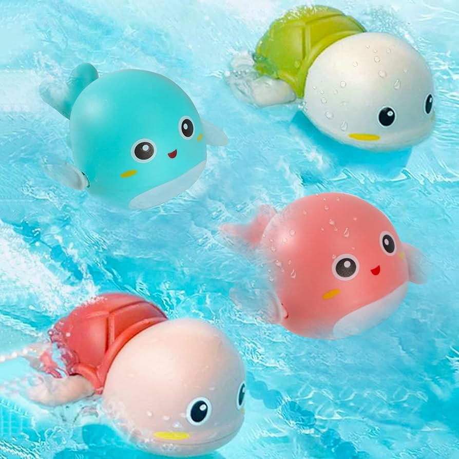 Baby Bath Toys for Kids Bathtime Fun 4 Pack Wind up Baby Toys Swimming Turtles and Dolphin Sensor... | Amazon (CA)