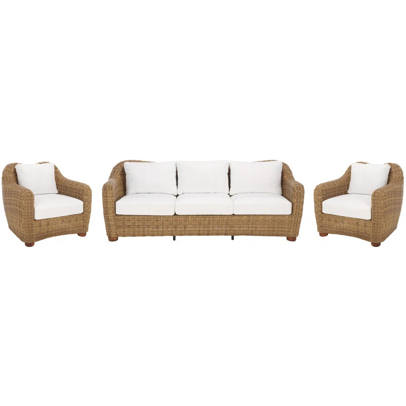Melbourne Wicker Patio 3-Piece Conversation Set | Wayfair North America