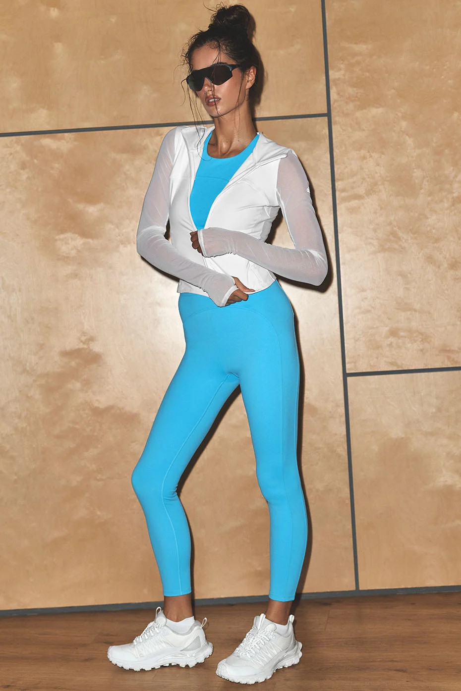ALO Softsculpt High-Waist 7/8 Superset Legging in Azure Blue, Size: Large | Alo Yoga
