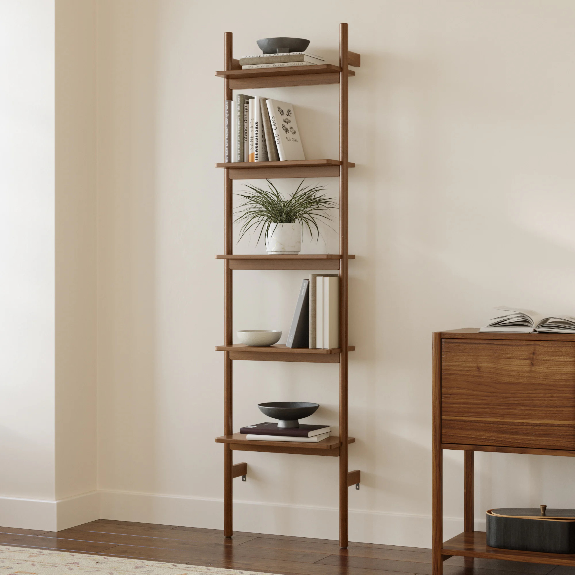 Heidi 21" Modular Shelving Unit, Narrow - Walnut | Article