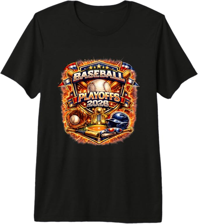 Baseball Playoffs 2026 Graphic Vintage Style Design Premium Tri-Blend T-Shirt | Amazon (US)