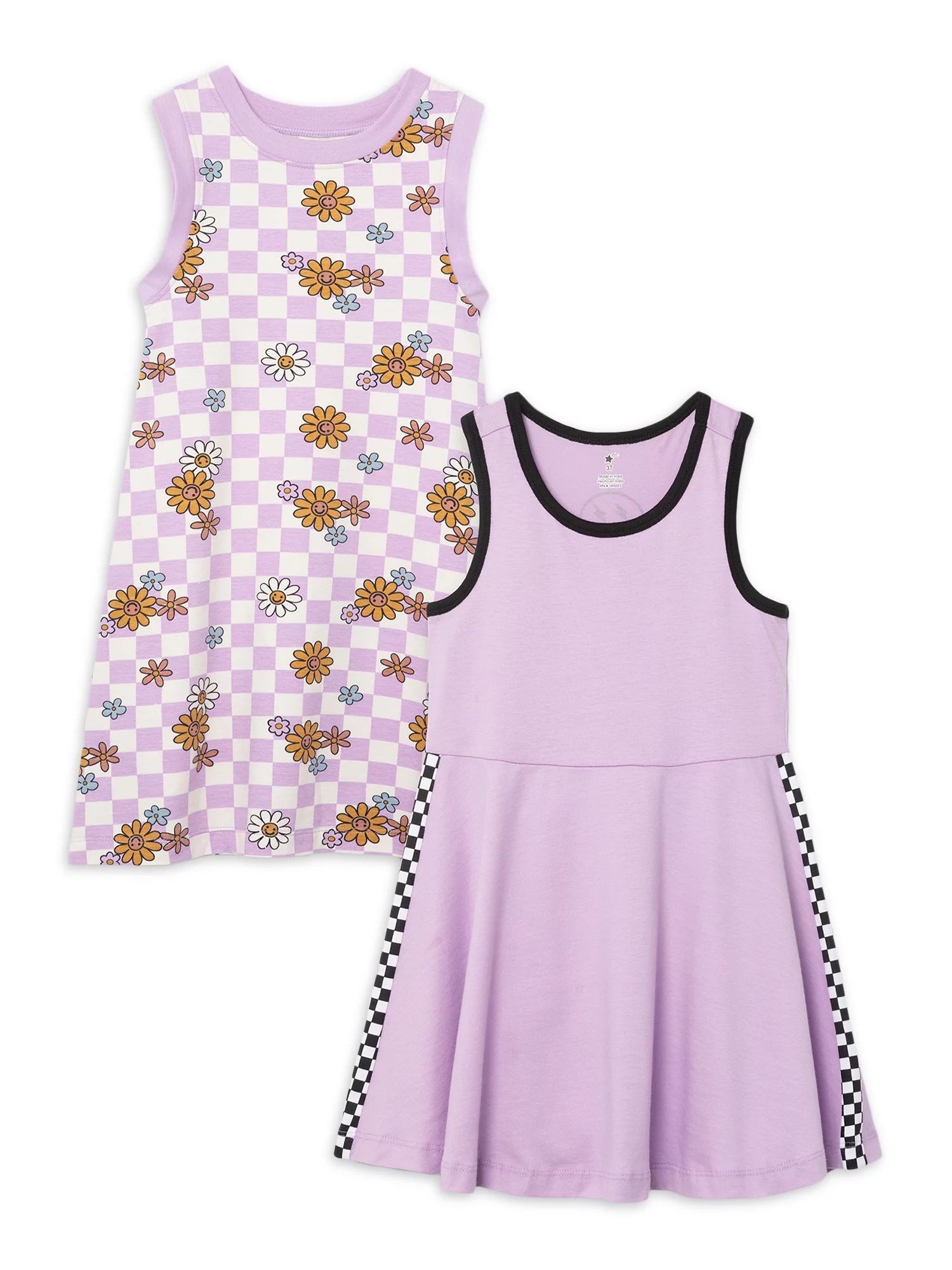 Little Star Organic Girls 2Pk Dresses, Size 12M-5T | Walmart (US)