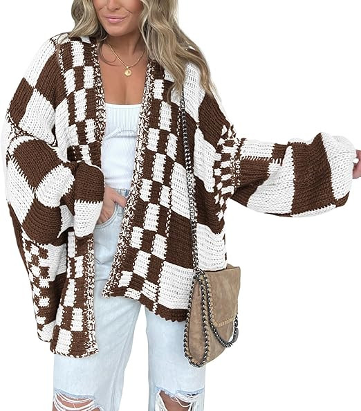 BTFBM Casual Cardigan Sweater for Women Fall 2025 Long Sleeve Open Front Chunky Knit Sweaters Che... | Amazon (US)
