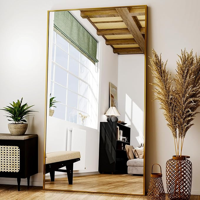 Full Length Mirror with Stand 38"x77" Full Body Mirror Floor Mirror Standing Hanging or Leaning W... | Amazon (US)