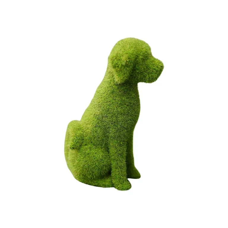 Dog Topiary Lawn Figurine Green Flocked Simulated Puppy Ornament Moss Covered Garden Decor for Ou... | Walmart (US)