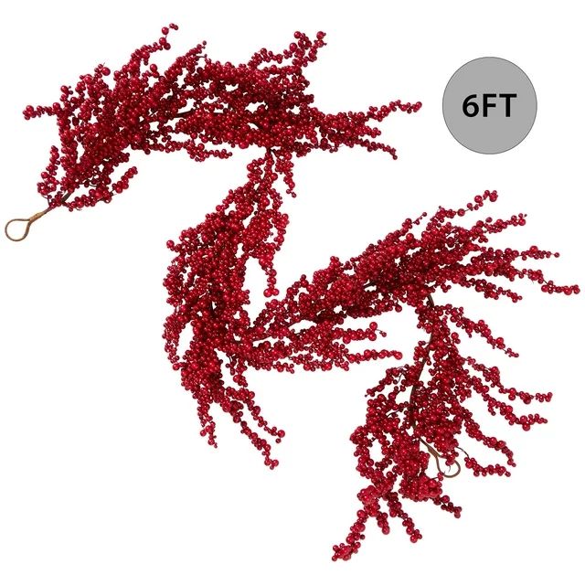 Red Berry Christmas Garland, 6 ft, by Holiday Time | Walmart (US)