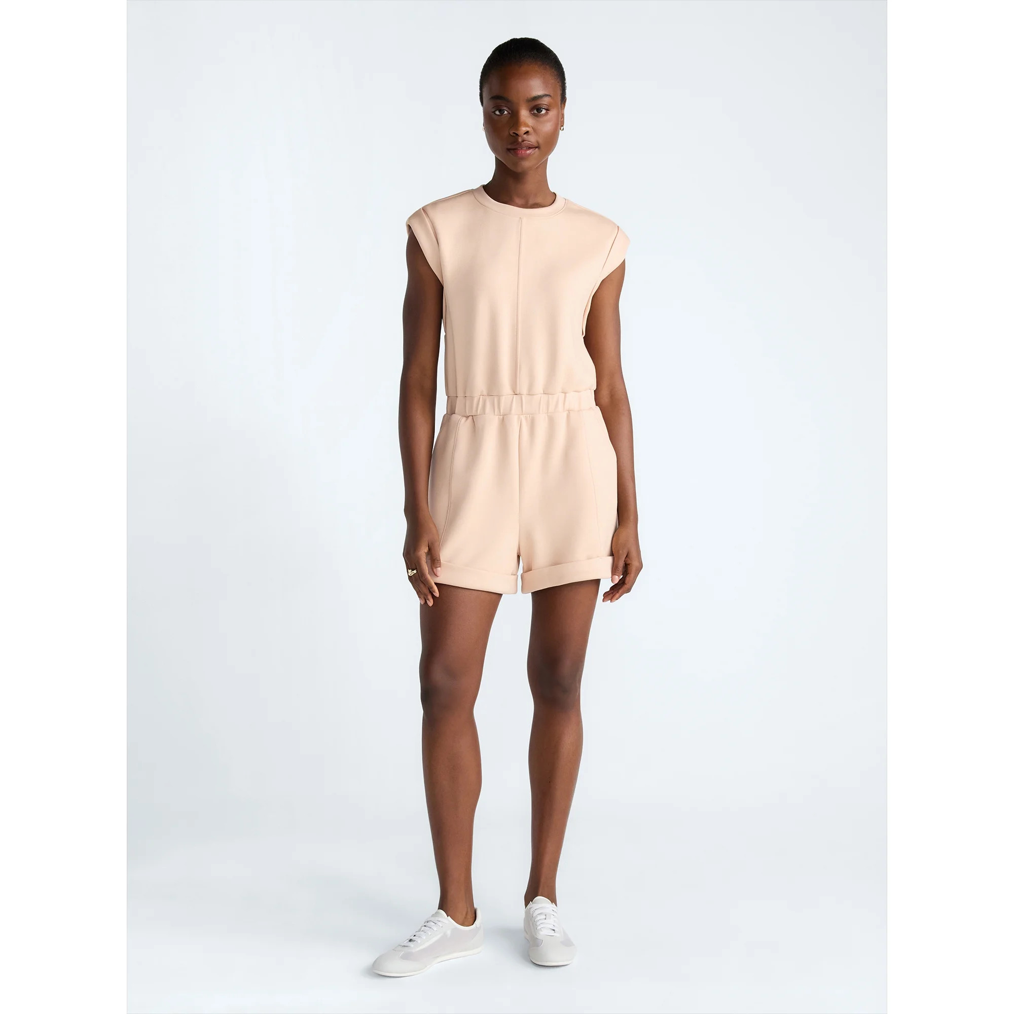 Scoop Women's and Women's Plus Scubaknit Crewneck Romper, Sizes XS-4X | Walmart (US)