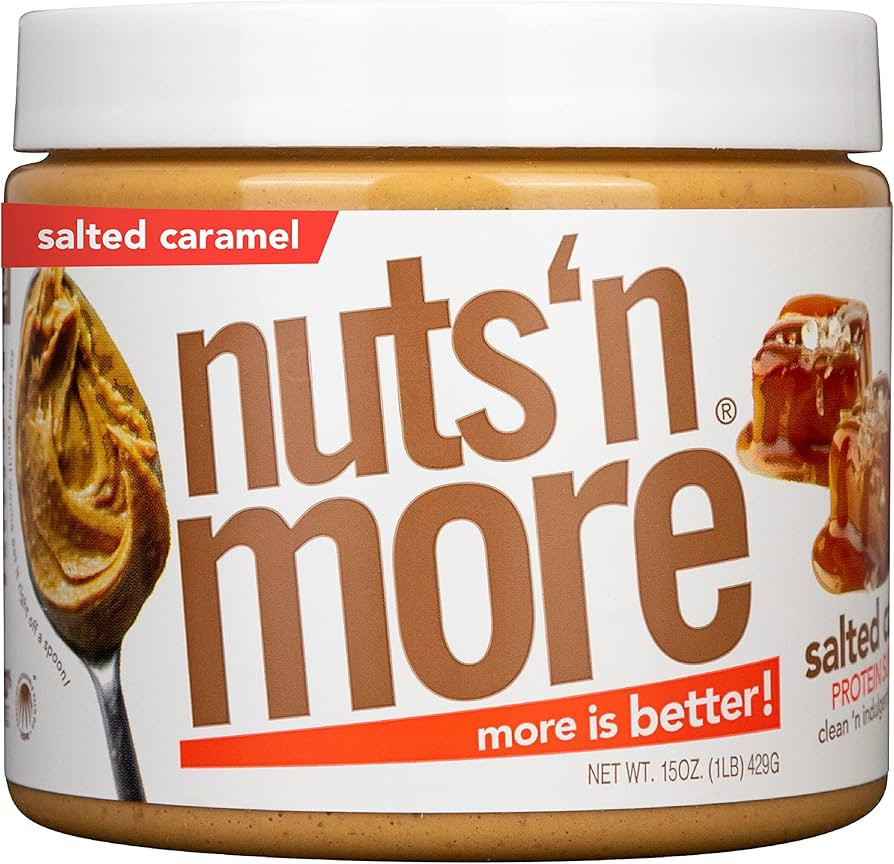 Nuts ‘N More Salted Caramel Peanut Spread, All Natural Snack, Low Carb, Low Sugar, Gluten Free,... | Amazon (US)