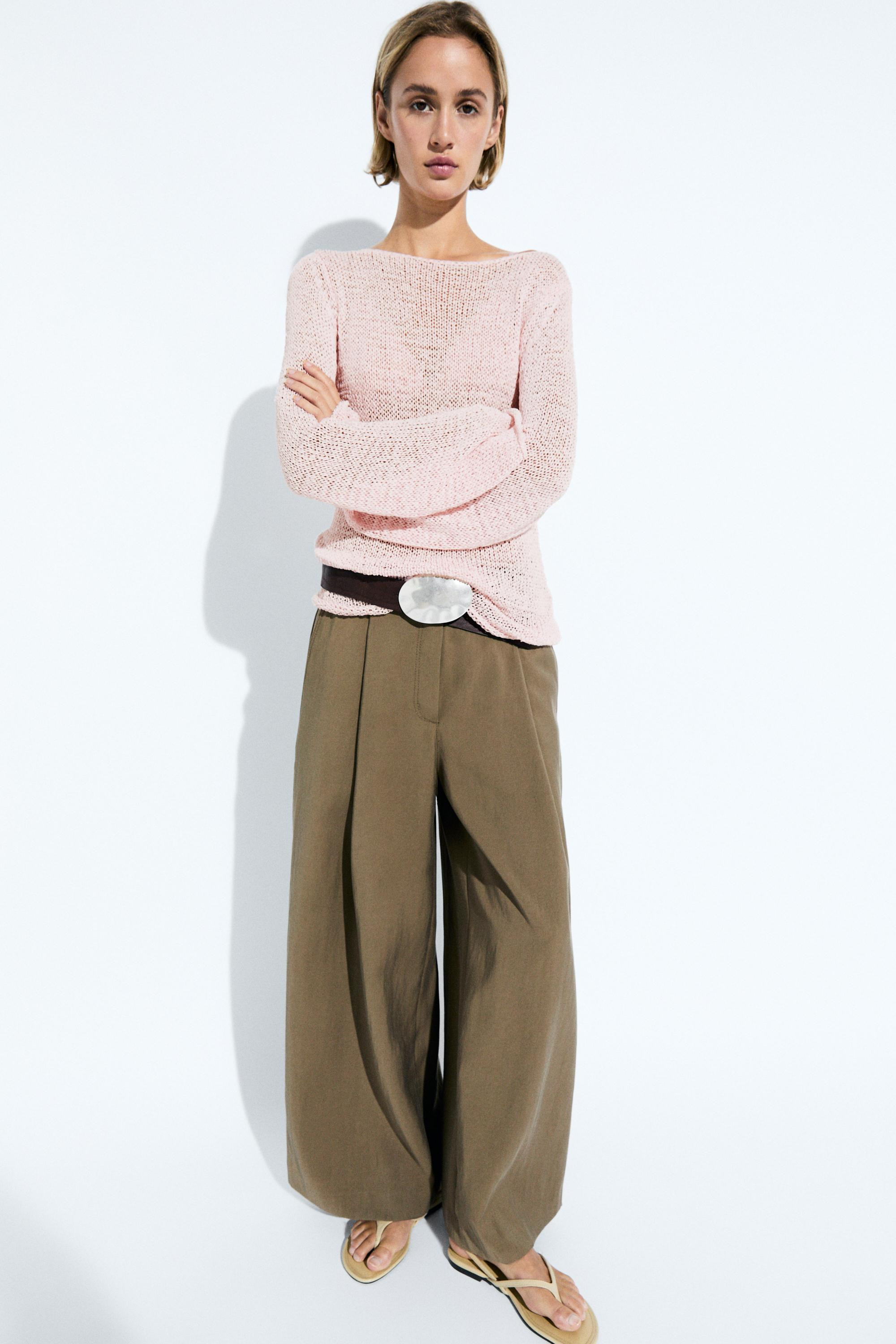 Boat neck knit sweater | Massimo Dutti UK