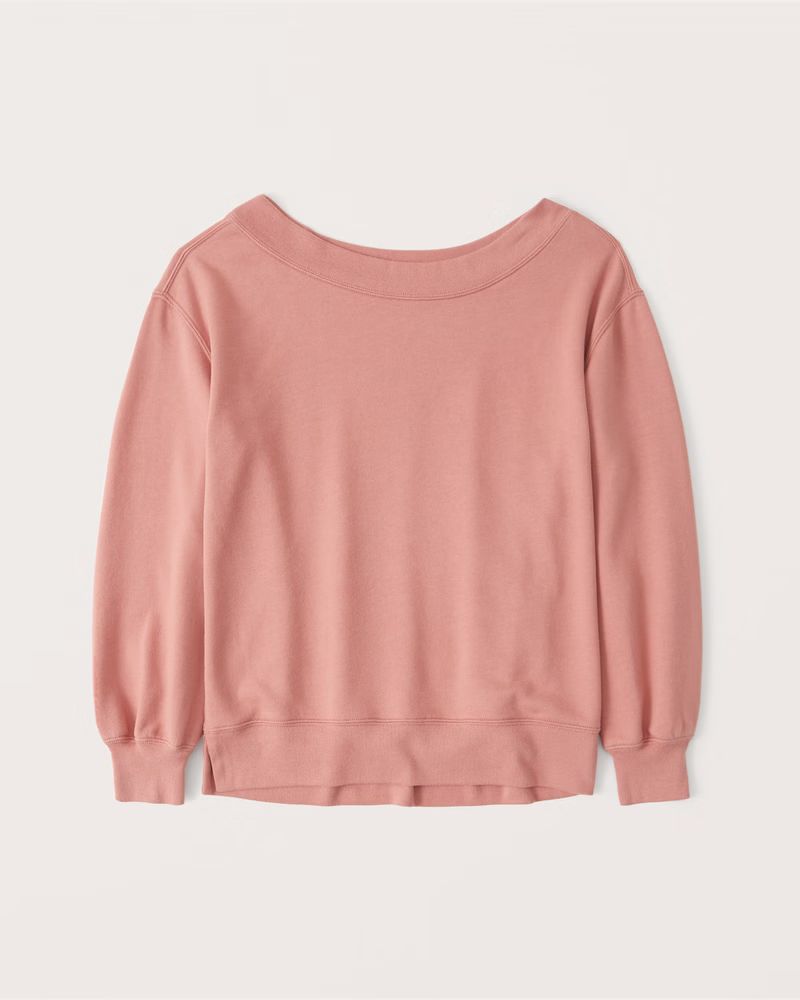 Women's Off-The-Shoulder Sweatshirt | Women's Tops | Abercrombie.com | Abercrombie & Fitch (US)