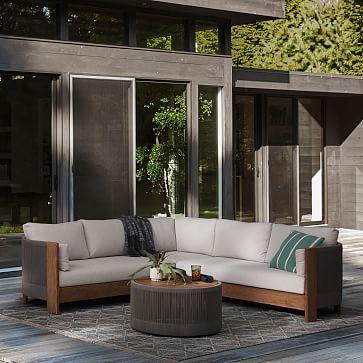 Porto Outdoor 3-Piece L-Shaped Sectional | West Elm (US)