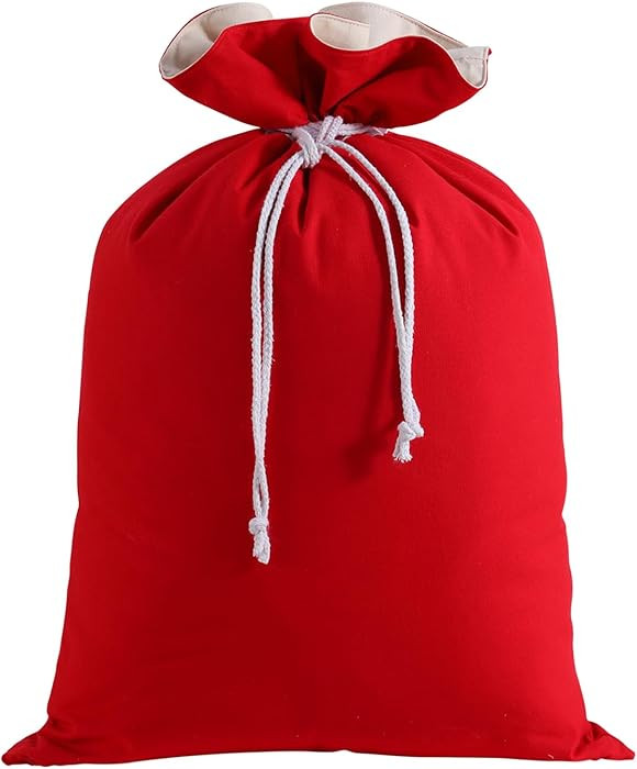 DYSHAYEN Santa Sack Christmas Gift Bag 19.7 X 27.6 Inch Large Canvas Christmas Santa Claus Bag fo... | Amazon (US)