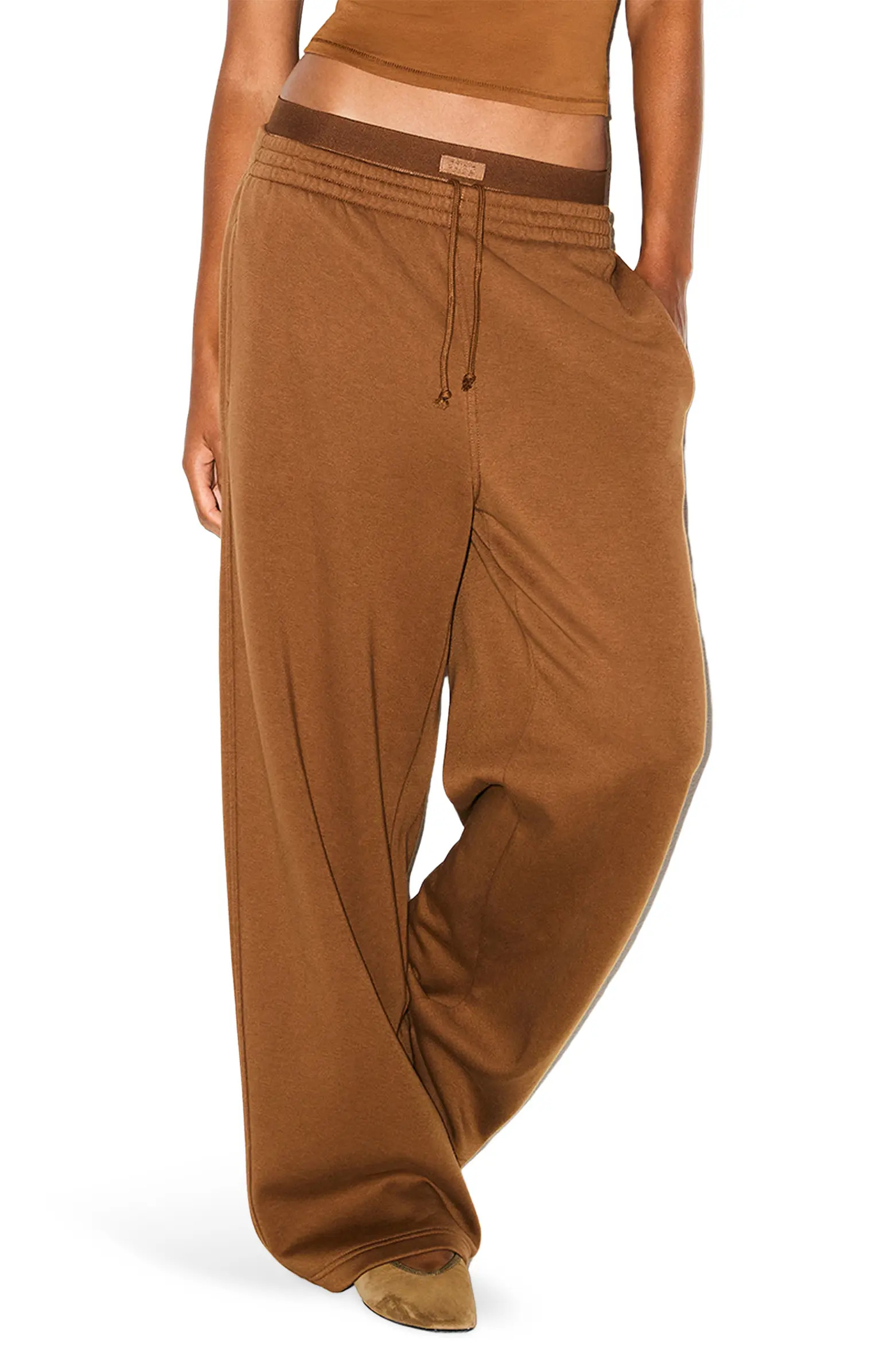 Cotton Blend Fleece Exposed Boxer Pants | Nordstrom