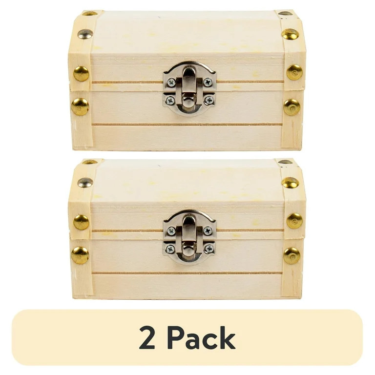 (2 pack) Hello Hobby Wood Treasure Chest, Boys and Girls, Child, Ages 6+ | Walmart (US)