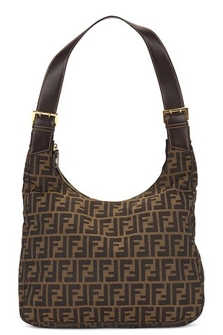 FWRD Renew Fendi Zucca Shoulder Bag in Brown | FWRD | FWRD 