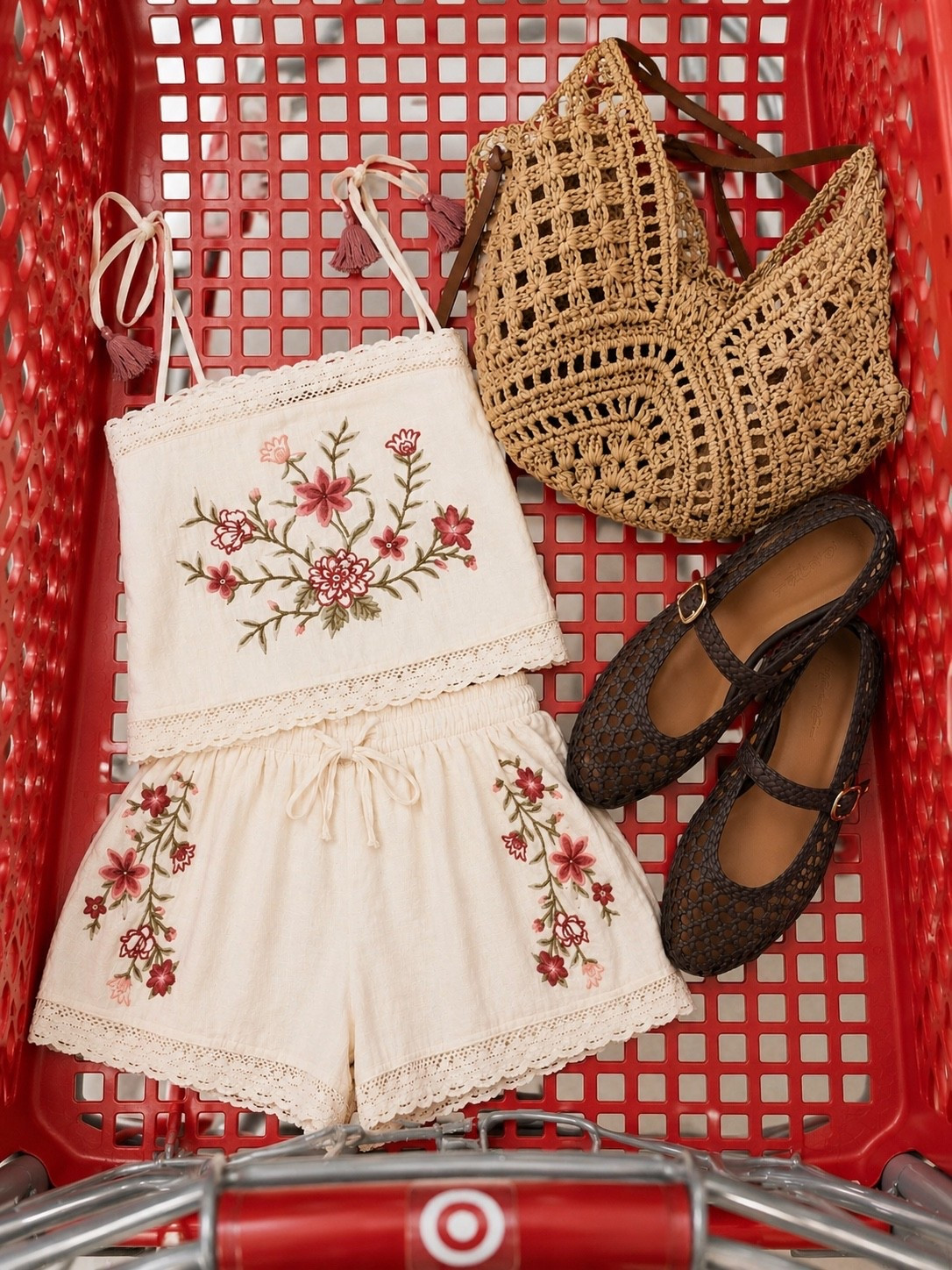 Target Summer Outfit Finds 🌸

Follow @farmtotablecreations on Instagram for more home, fashion, and seasonal finds.

This embroidered matching set is giving boutique vibes without the boutique price tag. The floral details, lace trim, woven tote, and woven Mary Jane flats create the perfect effortless summer outfit for brunch, vacation, farmers markets, or everyday errands. These Target finds look so much more expensive than they are and make getting dressed easy.

#targetstyle #targetfinds #summeroutfit #woventote #maryjaneshoes

target fashion | summer outfit | embroidered set | matching set | woven handbag | mary jane flats | vacation outfit | brunch outfit | casual chic | target clothing | summer style | neutral outfit | feminine fashion | affordable fashion | weekend outfit | resort wear | floral embroidery | lace trim | outfit inspiration | target haul | boutique style | spring summer fashion | everyday style | warm weather outfit | fashion finds

#LTKootd #LTKgrwm #LTKTravel