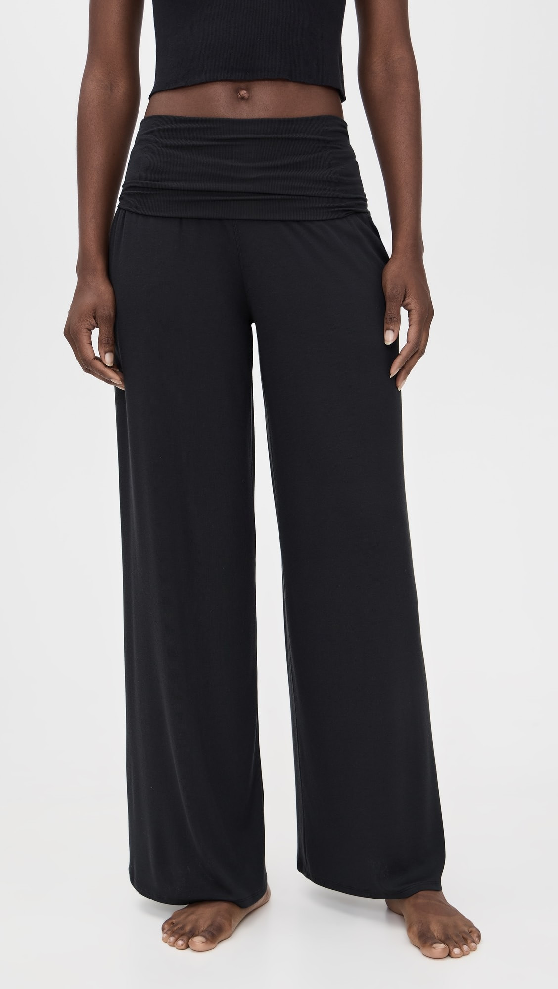 Lunya Soft Modal Rib Fold Over Pants | Shopbop | Shopbop