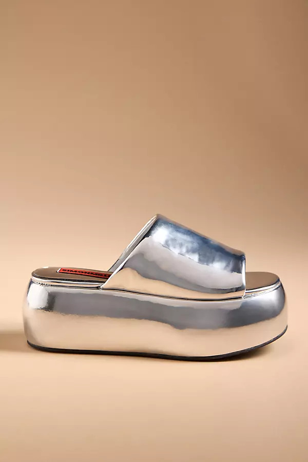 Cloudy Metallic Platform Slide Sandals | Anthropologie (US)
