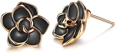 AllenCOCO Rose Flower Stud Earrings for Women Sensitive Ears, Hypoallergenic Cute Gold And Silver... | Amazon (US)
