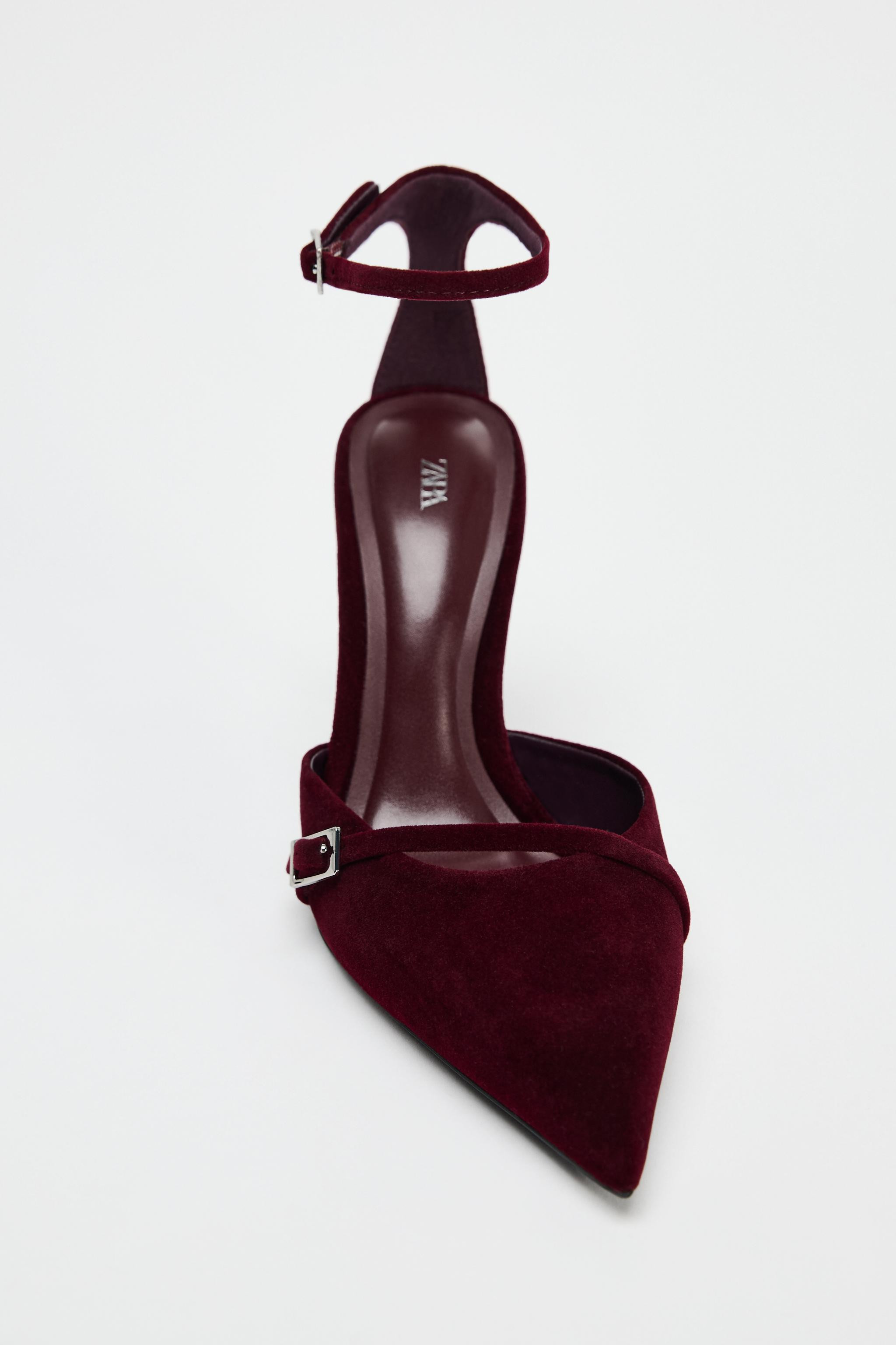 FAUX VELVET STILETTO HEELS | Zara US