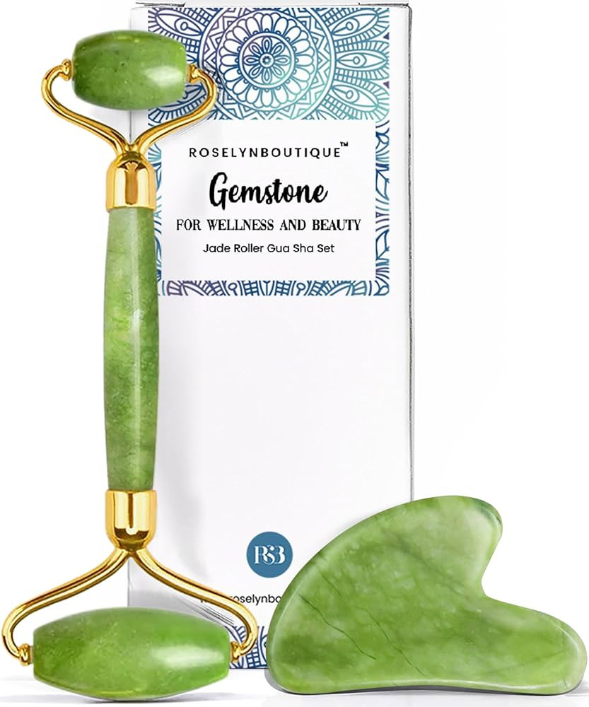 ROSELYNBOUTIQUE Gua Sha Facial Tools & Face Roller for Lift Wrinkless Natural Skincare Tool Jade ... | Amazon (US)