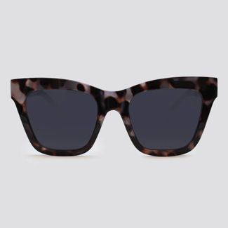 Women's Animal Print Cateye Plastic Silhouette Sunglasses - Wild Fable™ Gray | Target